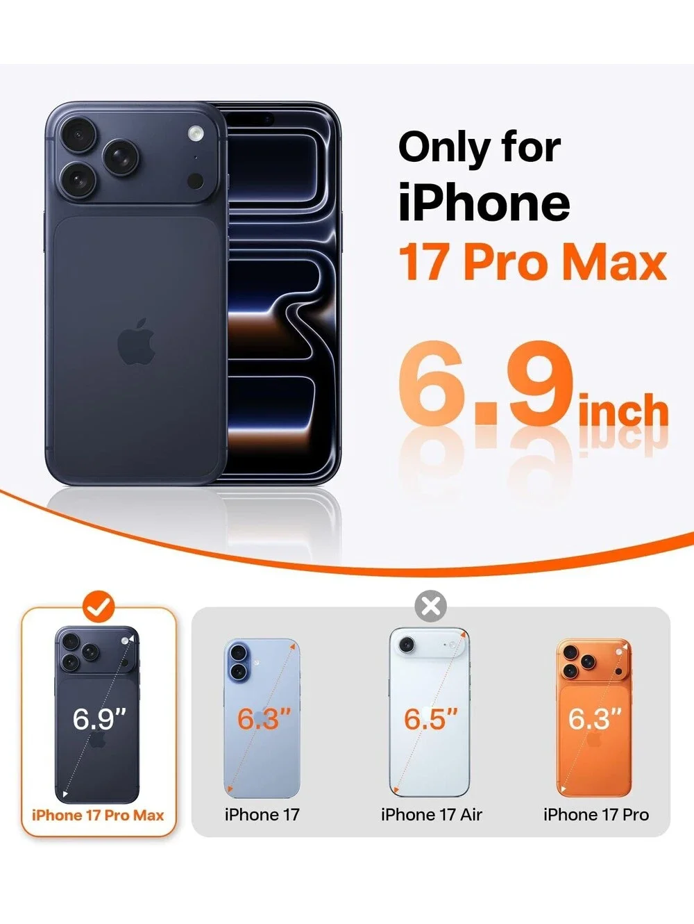 TORRAS Ostand Q3 Air for iPhone 17 Pro Max 6.9” w 360 Mag, Glacier Sprint